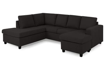 Crazy 4-seters Venstrevendt U-formet Large Sofa med Divan og Sjeselong i Stoff - Antrasitt - Møbler - Sofaer - Sofaer med sjeselong - 4 seters sofa med divan