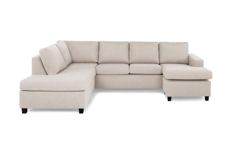 Crazy 4-seters Venstrevendt U-formet Large Sofa med Divan og Sjeselong i Stoff, Beige
