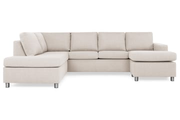 Crazy 4-seters Venstrevendt U-formet Large Sofa med Divan og Sjeselong i Stoff - Beige - Møbler - Sofaer - U-sofa