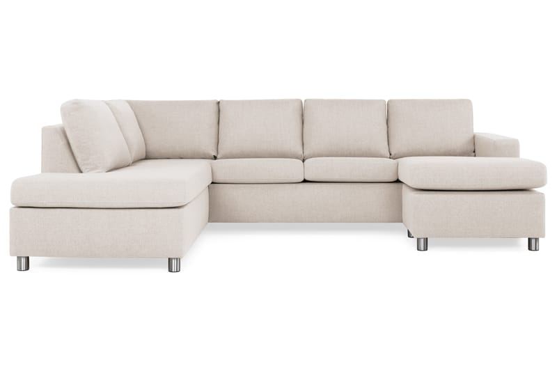 Crazy 4-seters Venstrevendt U-formet Large Sofa med Divan og Sjeselong i Stoff - Beige - Møbler - Sofaer - U-sofa