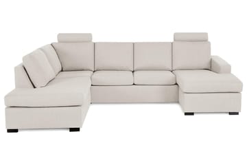 Crazy 4-seters Venstrevendt U-formet Large Sofa med Divan og Sjeselong i Stoff - Beige - Møbler - Sofaer - Sofaer med sjeselong - 4 seters sofa med divan