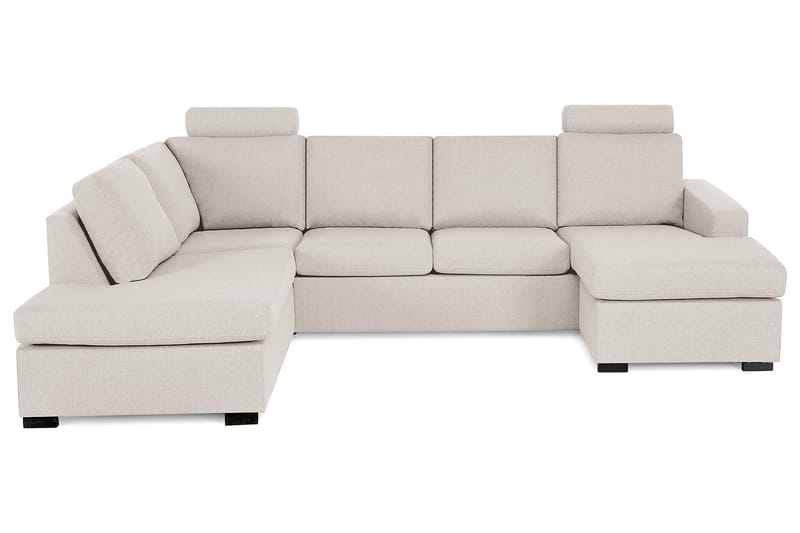 Crazy 4-seters Venstrevendt U-formet Large Sofa med Divan og Sjeselong i Stoff - Beige - Møbler - Sofaer - Sofaer med sjeselong - 4 seters sofa med divan