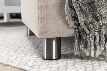 Crazy 4-seters Venstrevendt U-formet Large Sofa med Divan og Sjeselong i Stoff - Beige - Møbler - Sofaer - Sofaer med sjeselong - 4 seters sofa med divan