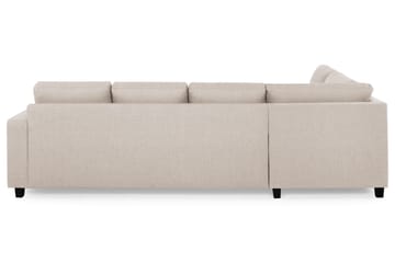 Crazy 4-seters Venstrevendt U-formet Large Sofa med Divan og Sjeselong i Stoff - Beige - Møbler - Sofaer - Sofaer med sjeselong - 4 seters sofa med divan