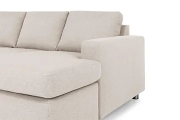 Crazy 4-seters Venstrevendt U-formet Large Sofa med Divan og Sjeselong i Stoff - Beige - Møbler - Sofaer - Sofaer med sjeselong - 4 seters sofa med divan