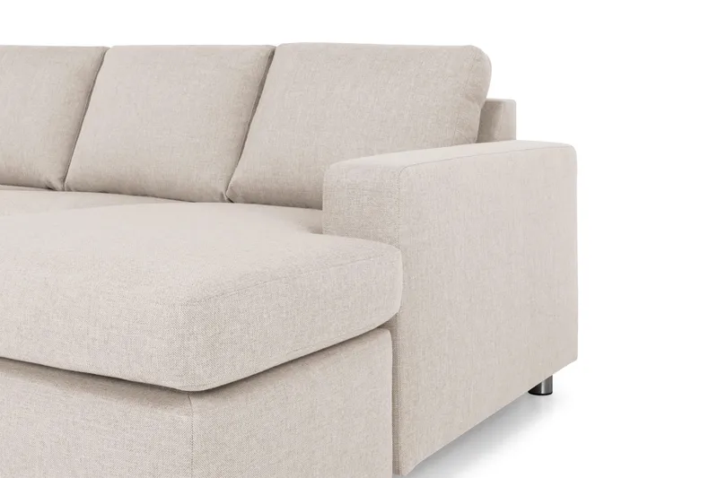 Crazy 4-seters Venstrevendt U-formet Large Sofa med Divan og Sjeselong i Stoff - Beige - Møbler - Sofaer - Sofaer med sjeselong - 4 seters sofa med divan