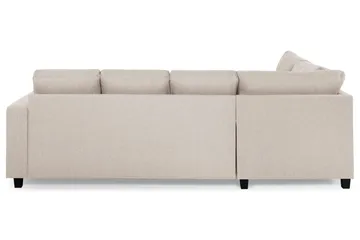 Crazy 4-seters Venstrevendt U-formet Large Sofa med Divan og Sjeselong i Stoff - Beige - Møbler - Sofaer - Sofaer med sjeselong - 4 seters sofa med divan