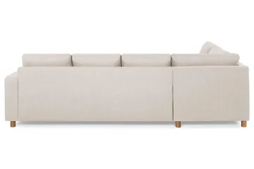 Crazy 4-seters Venstrevendt U-formet Large Sofa med Divan og Sjeselong i Stoff - Beige - Møbler - Sofaer - Sofaer med sjeselong - 4 seters sofa med divan