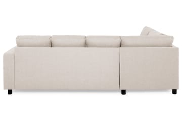 Crazy 4-seters Venstrevendt U-formet Large Sofa med Divan og Sjeselong i Stoff - Beige - Møbler - Sofaer - Sofaer med sjeselong - 4 seters sofa med divan