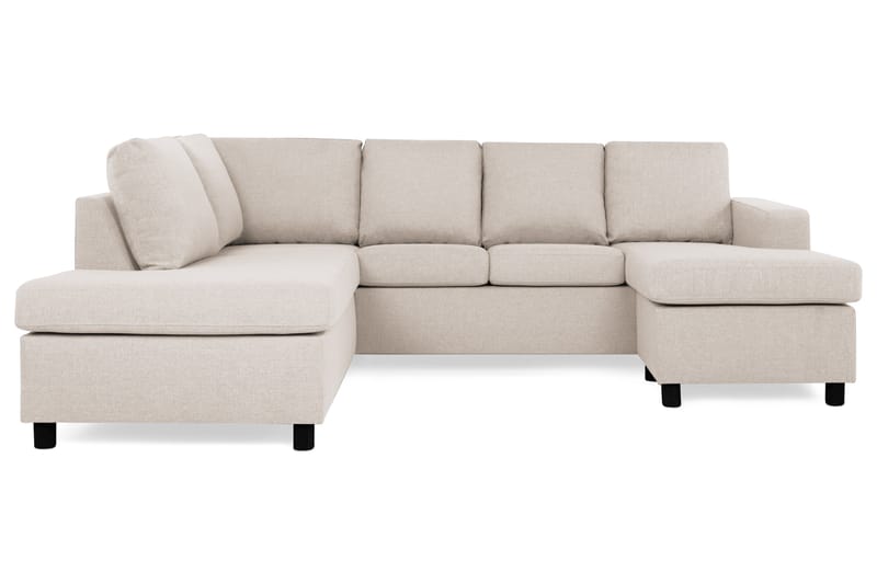 Crazy 4-seters Venstrevendt U-formet Large Sofa med Divan og Sjeselong i Stoff - Beige - Møbler - Sofaer - Sofaer med sjeselong - 4 seters sofa med divan