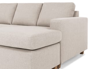 Crazy 4-seters Venstrevendt U-formet Large Sofa med Divan og Sjeselong i Stoff - Beige - Møbler - Sofaer - Sofaer med sjeselong - 4 seters sofa med divan
