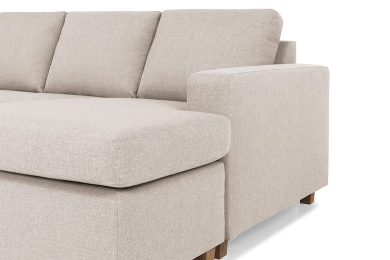 Crazy 4-seters Venstrevendt U-formet Large Sofa med Divan og Sjeselong i Stoff - Beige - Møbler - Sofaer - Sofaer med sjeselong - 4 seters sofa med divan