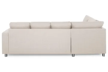 Crazy 4-seters Venstrevendt U-formet Large Sofa med Divan og Sjeselong i Stoff - Beige - Møbler - Sofaer - Sofaer med sjeselong - 4 seters sofa med divan