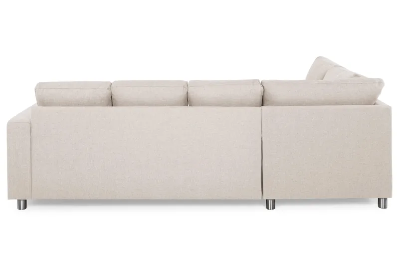 Crazy 4-seters Venstrevendt U-formet Large Sofa med Divan og Sjeselong i Stoff - Beige - Møbler - Sofaer - Sofaer med sjeselong - 4 seters sofa med divan