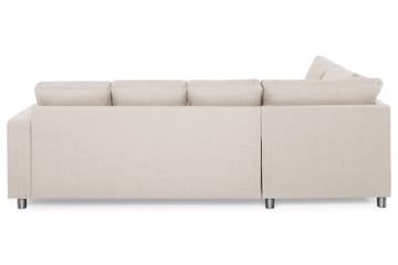 Crazy 4-seters Venstrevendt U-formet Large Sofa med Divan og Sjeselong i Stoff - Beige - Møbler - Sofaer - Sofaer med sjeselong - 4 seters sofa med divan