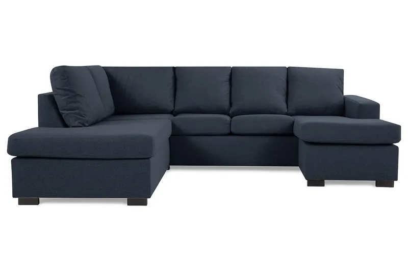 Crazy 4-seters Venstrevendt U-formet Large Sofa med Divan og Sjeselong i Stoff - Blå - Møbler - Sofaer - U-sofa