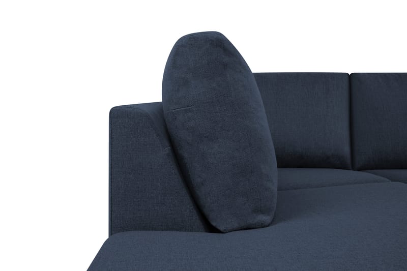 Crazy 4-seters Venstrevendt U-formet Large Sofa med Divan og Sjeselong i Stoff - Blå - Møbler - Sofaer - U-sofa
