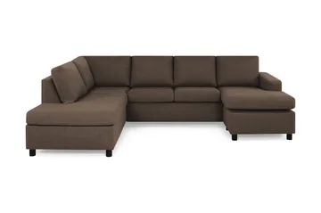 Crazy 4-seters Venstrevendt U-formet Large Sofa med Divan og Sjeselong i Stoff - Brun - Møbler - Sofaer - Sofaer med sjeselong - 3 seters sofa med divan