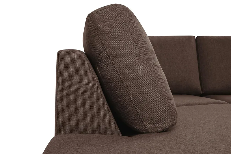 Crazy 4-seters Venstrevendt U-formet Large Sofa med Divan og Sjeselong i Stoff - Brun - Møbler - Sofaer - Sofaer med sjeselong - 4 seters sofa med divan