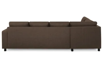 Crazy 4-seters Venstrevendt U-formet Large Sofa med Divan og Sjeselong i Stoff - Brun - Møbler - Sofaer - Sofaer med sjeselong - 3 seters sofa med divan
