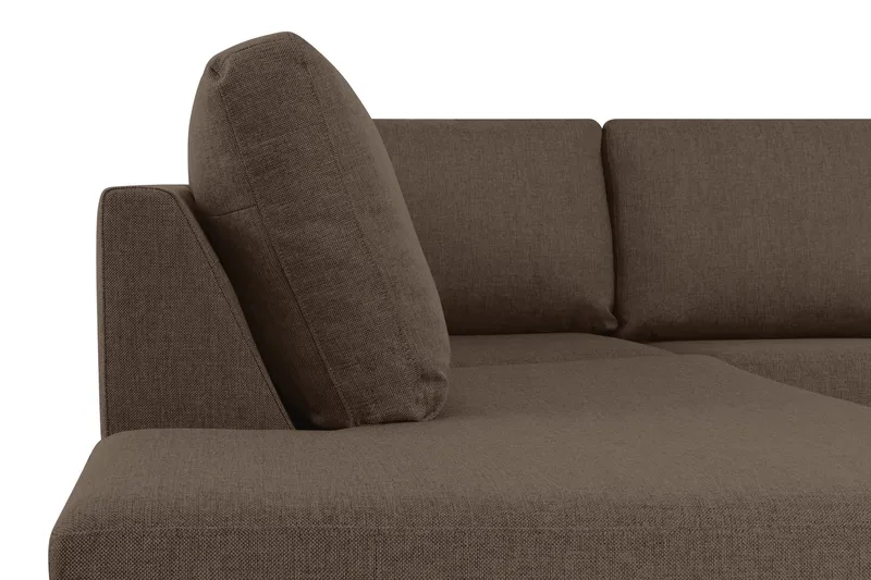 Crazy 4-seters Venstrevendt U-formet Large Sofa med Divan og Sjeselong i Stoff - Brun - Møbler - Sofaer - Sofaer med sjeselong - 3 seters sofa med divan