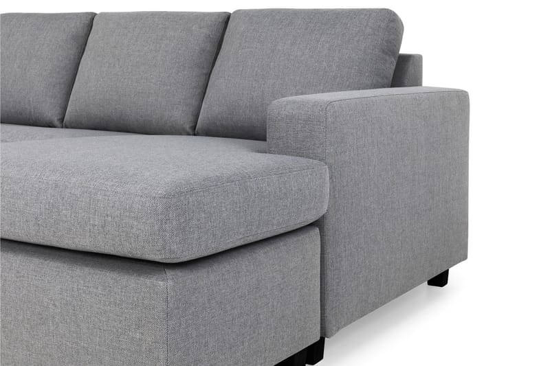 Crazy 4-seters Venstrevendt U-formet Large Sofa med Divan og Sjeselong i Stoff - Grå - Møbler - Sofaer - U-sofa