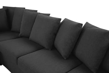 Crazy 4-seters Venstrevendt U-formet Large Sofa med Divan og Sjeselong i Stoff inkl. Pynteputer - Mørk grå - Møbler - Sofaer - U-sofa