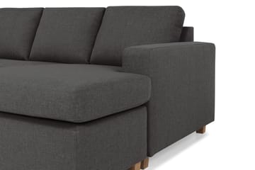Crazy 4-seters Venstrevendt U-formet Large Sofa med Divan og Sjeselong i Stoff - Mørk grå - Møbler - Sofaer - Sofaer med sjeselong - 4 seters sofa med divan