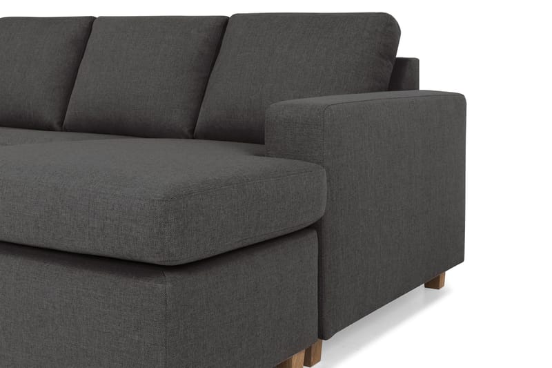 Crazy 4-seters Venstrevendt U-formet Large Sofa med Divan og Sjeselong i Stoff - Mørk grå - Møbler - Sofaer - Sofaer med sjeselong - 4 seters sofa med divan