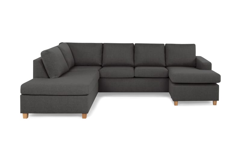 Crazy 4-seters Venstrevendt U-formet Large Sofa med Divan og Sjeselong i Stoff - Mørk grå - Møbler - Sofaer - Sofaer med sjeselong - 4 seters sofa med divan