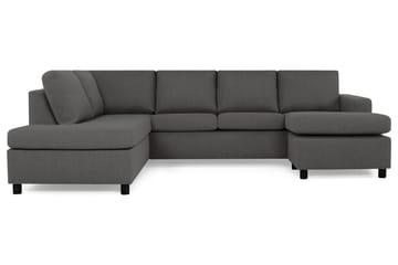 Crazy 4-seters Venstrevendt U-formet Large Sofa med Divan og Sjeselong i Stoff - Mørk grå - Møbler - Sofaer - U-sofa