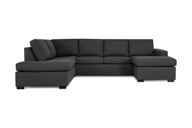 Crazy 4-seters Venstrevendt U-formet Large Sofa med Divan og Sjeselong i Stoff - Mørk grå - Møbler - Sofaer - Sofaer med sjeselong - 4 seters sofa med divan