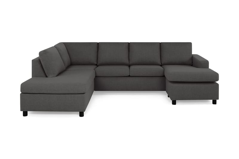 Crazy 4-seters Venstrevendt U-formet Large Sofa med Divan og Sjeselong i Stoff - Mørk grå - Møbler - Sofaer - Sofaer med sjeselong - 4 seters sofa med divan