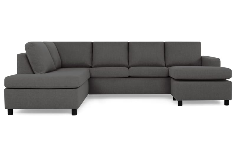Crazy 4-seters Venstrevendt U-formet Large Sofa med Divan og Sjeselong i Stoff - Mørk grå - Møbler - Sofaer - Sofaer med sjeselong - 4 seters sofa med divan