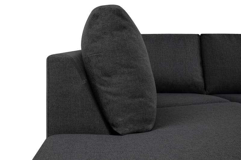 Crazy 4-seters Venstrevendt U-formet Large Sofa med Divan og Sjeselong i Stoff - Mørk grå - Møbler - Sofaer - Sofaer med sjeselong - 4 seters sofa med divan