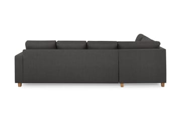 Crazy 4-seters Venstrevendt U-formet Large Sofa med Divan og Sjeselong i Stoff - Mørk grå - Møbler - Sofaer - Sofaer med sjeselong - 4 seters sofa med divan