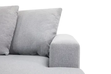 Crazy 4-seters Venstrevendt U-formet Small Sofa med Divan og Sjeselong i Stoff inkl. Pynteputer - Grå - Møbler - Sofaer - U-sofa