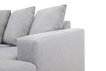 Crazy 4-seters Venstrevendt U-formet Small Sofa med Divan og Sjeselong i Stoff inkl. Pynteputer - Grå - Møbler - Sofaer - U-sofa