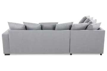 Crazy 4-seters Venstrevendt U-formet Small Sofa med Divan og Sjeselong i Stoff inkl. Pynteputer - Grå - Møbler - Sofaer - U-sofa