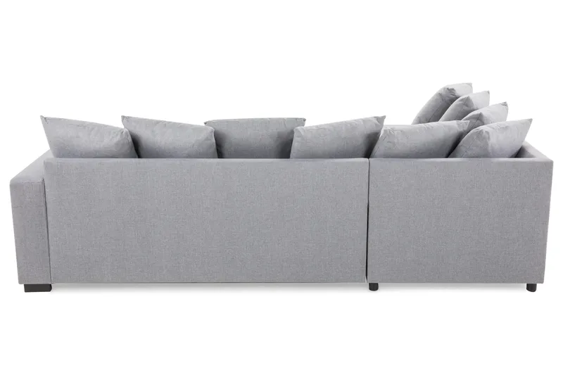 Crazy 4-seters Venstrevendt U-formet Small Sofa med Divan og Sjeselong i Stoff inkl. Pynteputer - Grå - Møbler - Sofaer - U-sofa