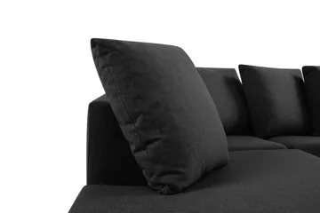 Crazy 4-seters Venstrevendt U-formet Small Sofa med Divan og Sjeselong i Stoff inkl. Pynteputer - Mørk grå - Møbler - Sofaer - U-sofa