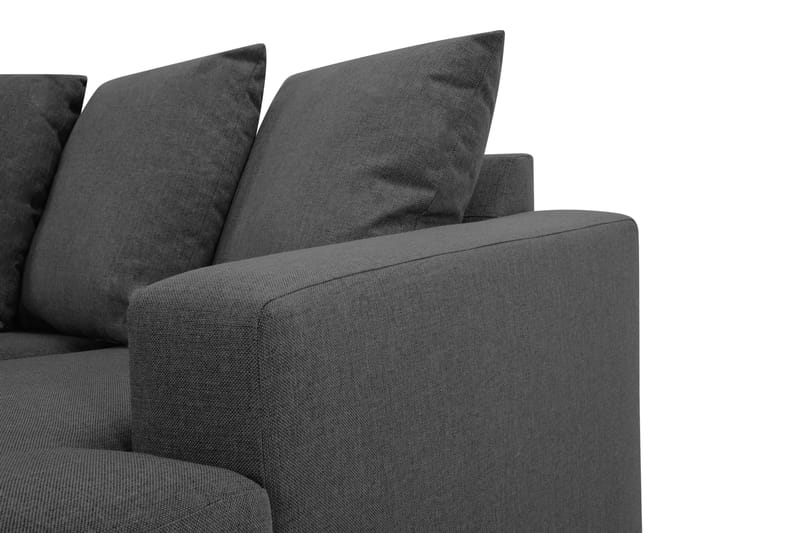 Crazy 4-seters Venstrevendt U-formet Small Sofa med Divan og Sjeselong i Stoff inkl. Pynteputer - Mørk grå - Møbler - Sofaer - U-sofa