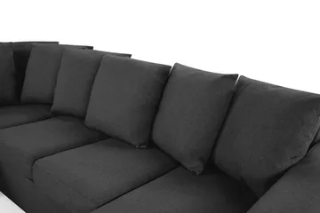 Crazy 4-seters Venstrevendt U-formet Small Sofa med Divan og Sjeselong i Stoff inkl. Pynteputer - Mørk grå - Møbler - Sofaer - U-sofa