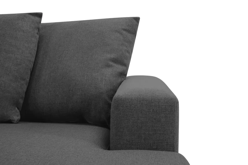 Crazy 4-seters Venstrevendt U-formet Small Sofa med Divan og Sjeselong i Stoff inkl. Pynteputer - Mørk grå - Møbler - Sofaer - U-sofa