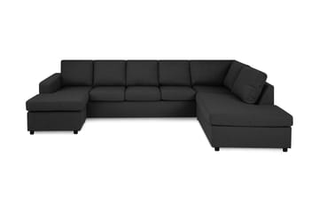 Crazy 5-seters Høyrevendt U-formet X-Large Sofa med Divan og Sjeselong i Stoff
