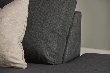 Crazy 5-seters Høyrevendt U-formet X-Large Sofa med Divan og Sjeselong i Stoff - Antrasitt - Møbler - Sofaer - U-sofa