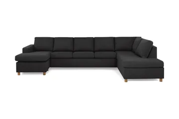 Crazy 5-seters Høyrevendt U-formet X-Large Sofa med Divan og Sjeselong i Stoff