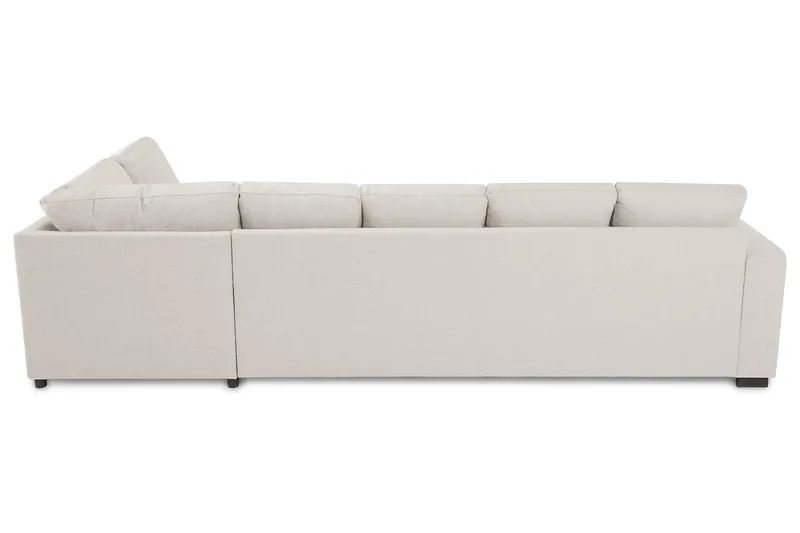 Crazy 5-seters Høyrevendt U-formet X-Large Sofa med Divan og Sjeselong i Stoff - Beige - Møbler - Sofaer - U-sofa
