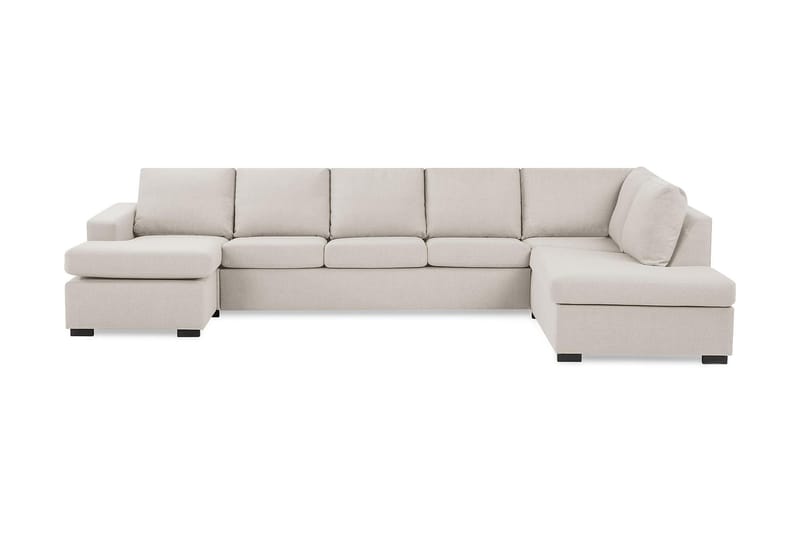 Crazy 5-seters Høyrevendt U-formet X-Large Sofa med Divan og Sjeselong i Stoff - Beige - Møbler - Sofaer - U-sofa