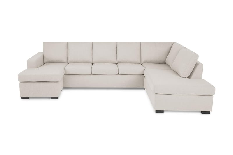 Crazy 5-seters Høyrevendt U-formet X-Large Sofa med Divan og Sjeselong i Stoff - Beige - Møbler - Sofaer - U-sofa